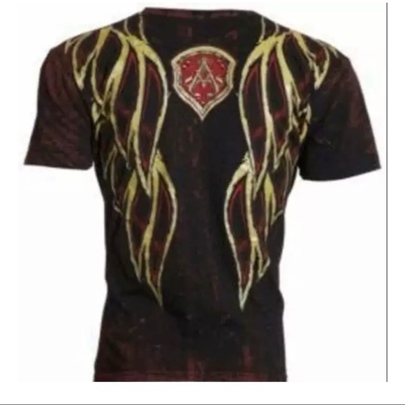 Archaic Affliction Men's T-Shirt RIDE IT Crewneck Biker Tattoo Black - Picture 3 of 5